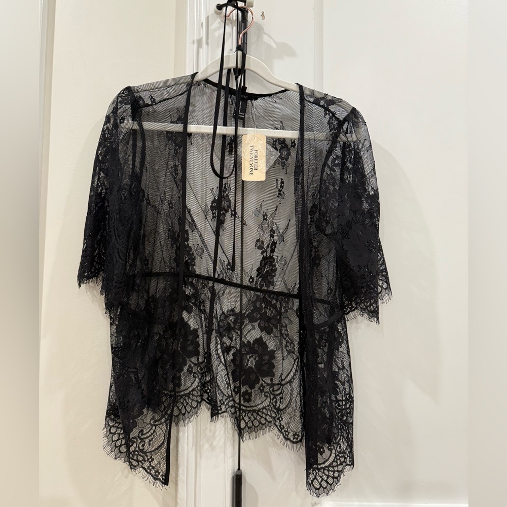 Forever 21 Black Lace Blouse